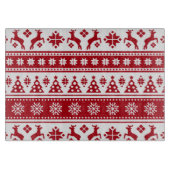 Kerstrood en wit bier en Trees Pattern Snijplank (Voorkant)