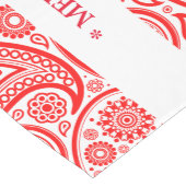 kerstrood en wit paisleypatroon medium tafelloper (Hoek)