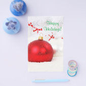 Kerstrood en wit Prettige feestdagen IV Flyer (Enkel)