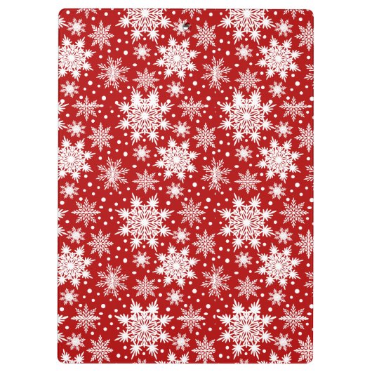 Kerstrood en wit Snowflake naadloos patroon Klembord (Achterkant)