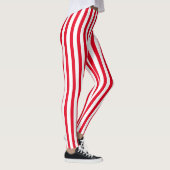 Kerstrood en wit verticaal gestreept leggings (Rechts)