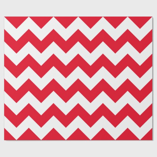 Kerstrood en witte Chevron Cadeaupapier (Vlak)