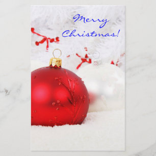 Kerstrood en witte kerst II Briefpapier