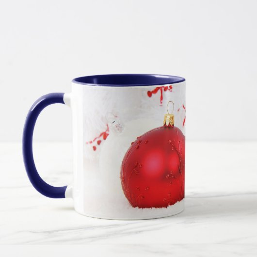 Kerstrood en witte kerst mok (Links)