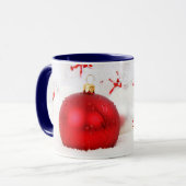 Kerstrood en witte kerst mok (Voorkant links)