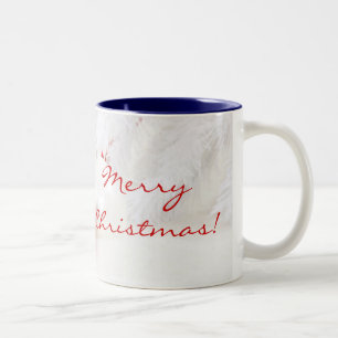 Kerstrood en witte kerst tweekleurige koffiemok