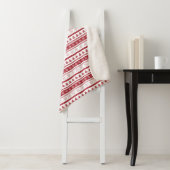 Kerstrood en witte Sherpa Throw Blanket (In situ)