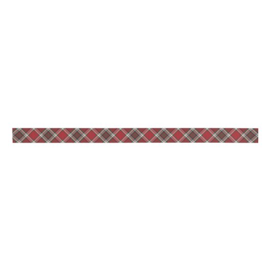 kerstrood feestje Argyle Tartan Patroon Grosgrain Lint (Voorkant)
