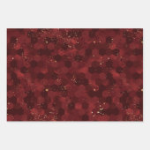 Kerstrood goud luxe Glitter Pattern Inpakpapier Vel (Voorkant 2)