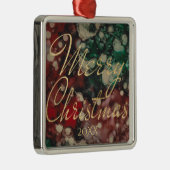 Kerstrood, groen en gouden metalen ornament (Rechts)