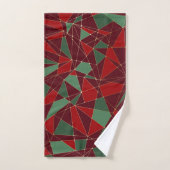 Kerstrood groen goud laag poly patroon bad handdoek (Handdoek)