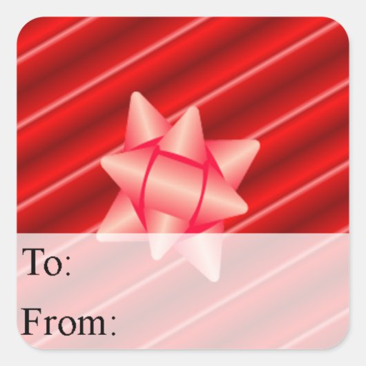 Kerstrood in 3D-cadeau Label (Voorkant)