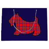 kerstrood met een Schotse terrier Gift Bag Large Cadeautasje (Voorkant)