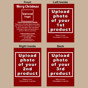 Kerstrood met zakelijke Wenskaart Kaart