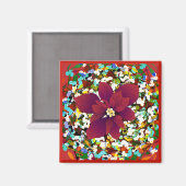 Kerstrood Poinsettia Magnet Magneet (Voorkant / Achterkant)