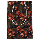 Kerstrood Poinsettias Medium Cadeauzakje (Voorkant)