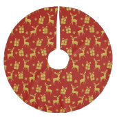 Kerstrood-rendierkoorts Cadeau Snowflake Kerstboom Rok (Voorkant)