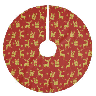 Kerstrood-rendierkoorts Cadeau Snowflake Kerstboom Rok