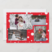 Kerstrood sneeuwfeest 5-fotokaart (Achterkant)