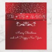  kerstrood voor de seizoenen wijn etiket (Enkel label)