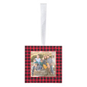  kerstrood vrachtwagen Aangepaste foto Kubus Ornament (Rechts)