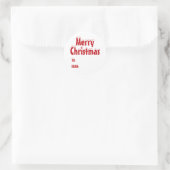 Kerstrood wit blanco tot schattig ronde sticker (Tas)