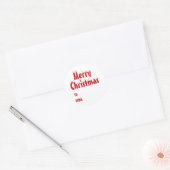 Kerstrood wit blanco tot schattig ronde sticker (Envelop)