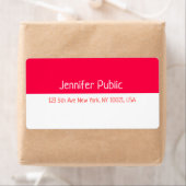 Kerstrood wit handschrift Verzendadres Etiket (Insitu)