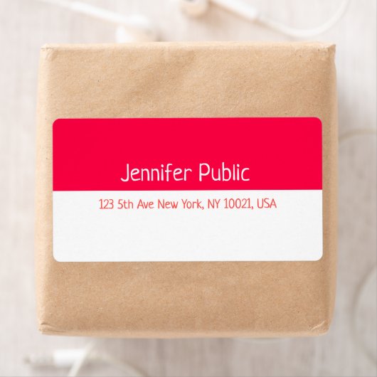 Kerstrood wit handschrift Verzendadres Etiket (Insitu)