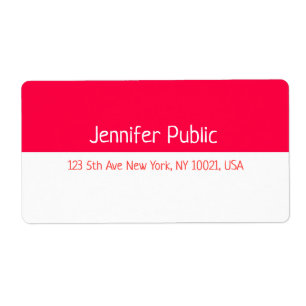 Kerstrood wit handschrift Verzendadres Etiket