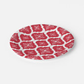 Kerstrood wit Snowflakes, Latijns schrift Papieren Bordje (Gekanteld)