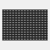 Kerstrood zwart wit Ho Ho Ho Inpakpapier Vel (Voorkant 3)