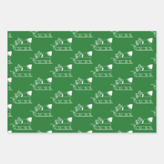 Kerstrood, zwart wit kerstblad inpakpapier vel (Voorkant 2)