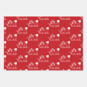 Kerstrood, zwart wit kerstblad inpakpapier vel (Voorkant)