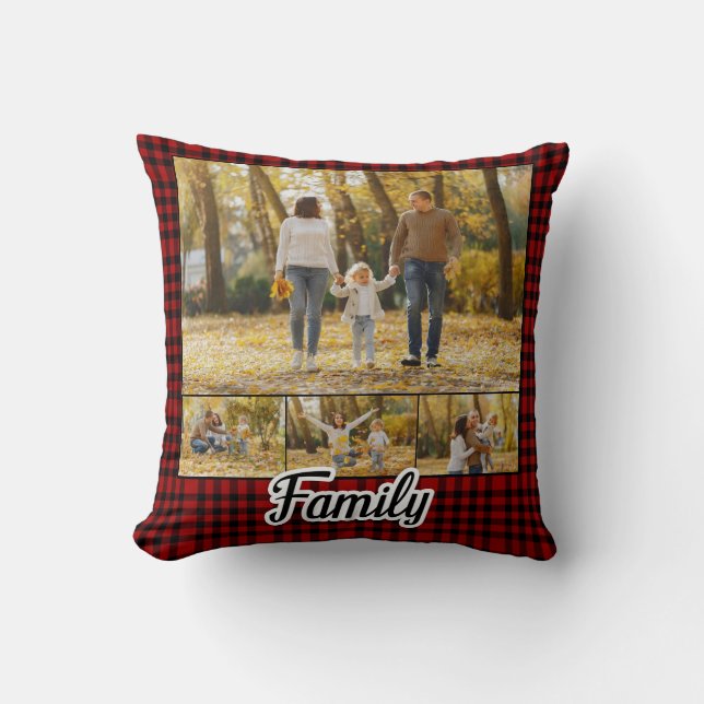Kerstrood zwarte buffel Cozy Kussen (Voorkant)