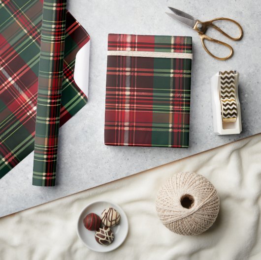 Kerstroodbruin Cadeaupapier (Crafts)