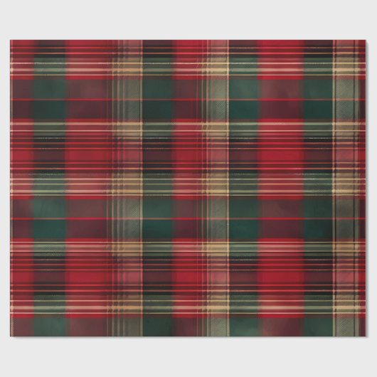 Kerstroodbruin Cadeaupapier (Vlak)