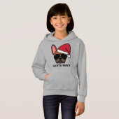 Kerstroodbruin Franse Bulldog Hoodie (Voorkant volledig)