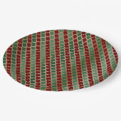 Kerstroodbruin Quatrefoil Papieren Bordje (Gekanteld)