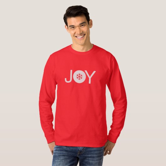 Kerstroodbruine en witte lange hoes T-shirt (Voorkant volledig)