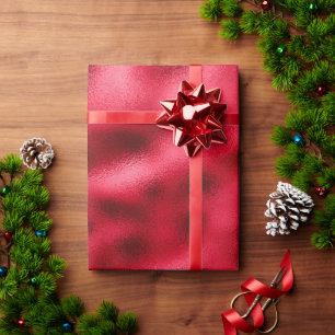 Kerstroodbruine glans  cadeaupapier