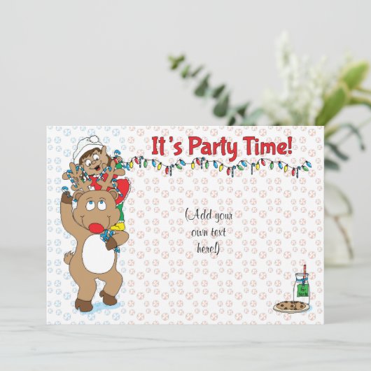 Kerstrooddolf Elf van Kleur Kaart (Staand voorkant)