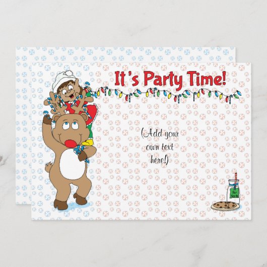 Kerstrooddolf Elf van Kleur Kaart (Voorkant / Achterkant)