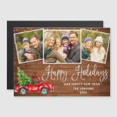 Kerstrooddrift 3 fotofeestdag Magnetic Card (Voorkant / Achterkant)