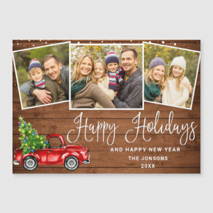 Kerstrooddrift 3 fotofeestdag Magnetic Card