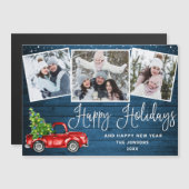 Kerstrooddrift 3 fotofeestdag Magnetic Card (Voorkant / Achterkant)