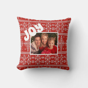 Kerstroodklep voor Sweater Pattern Aangepaste foto Kussen