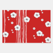 Kerstroodroest Rafia en ventilatorhandgetekend Inpakpapier Vel (Voorkant 3)