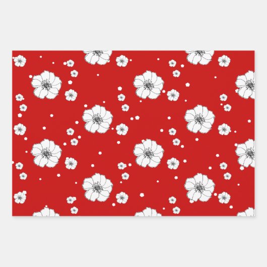 Kerstroodroest Rafia en ventilatorhandgetekend Inpakpapier Vel (Voorkant 2)