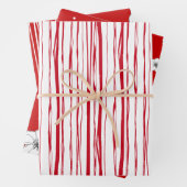 Kerstroodroest Rafia en ventilatorhandgetekend Inpakpapier Vel (In situ)